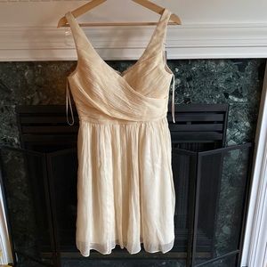 J. Crew Wedding Heidi Silk Chiffon Dress Champagne